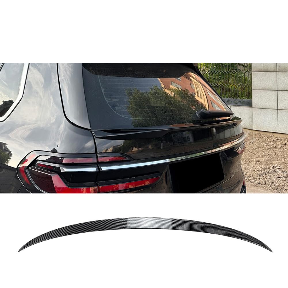 WENINETIES Car Spoiler Rear for BMW X7 G07 2019-2023, Sedan Rear Trunk Boot Lip Wing Spoiler, Rear Wing Spoiler Trim Cover,Carbon Fiber Look