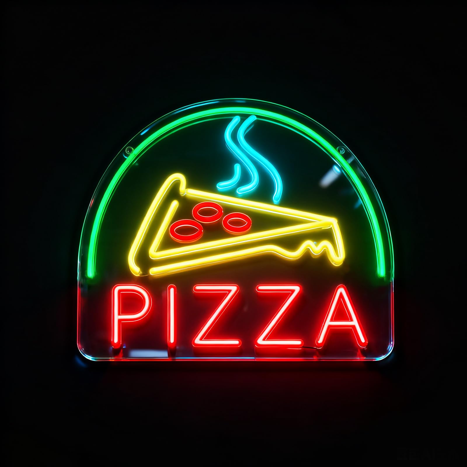 Pizza Neon Sign Dimmable Pizza Led Neon Light USB Powered Acrylic Neon Lights for Wall Decor Cute Food Neon Signs for Pizzerias Italian Trattorias Food Courts Home 13.78"* 11.42"
