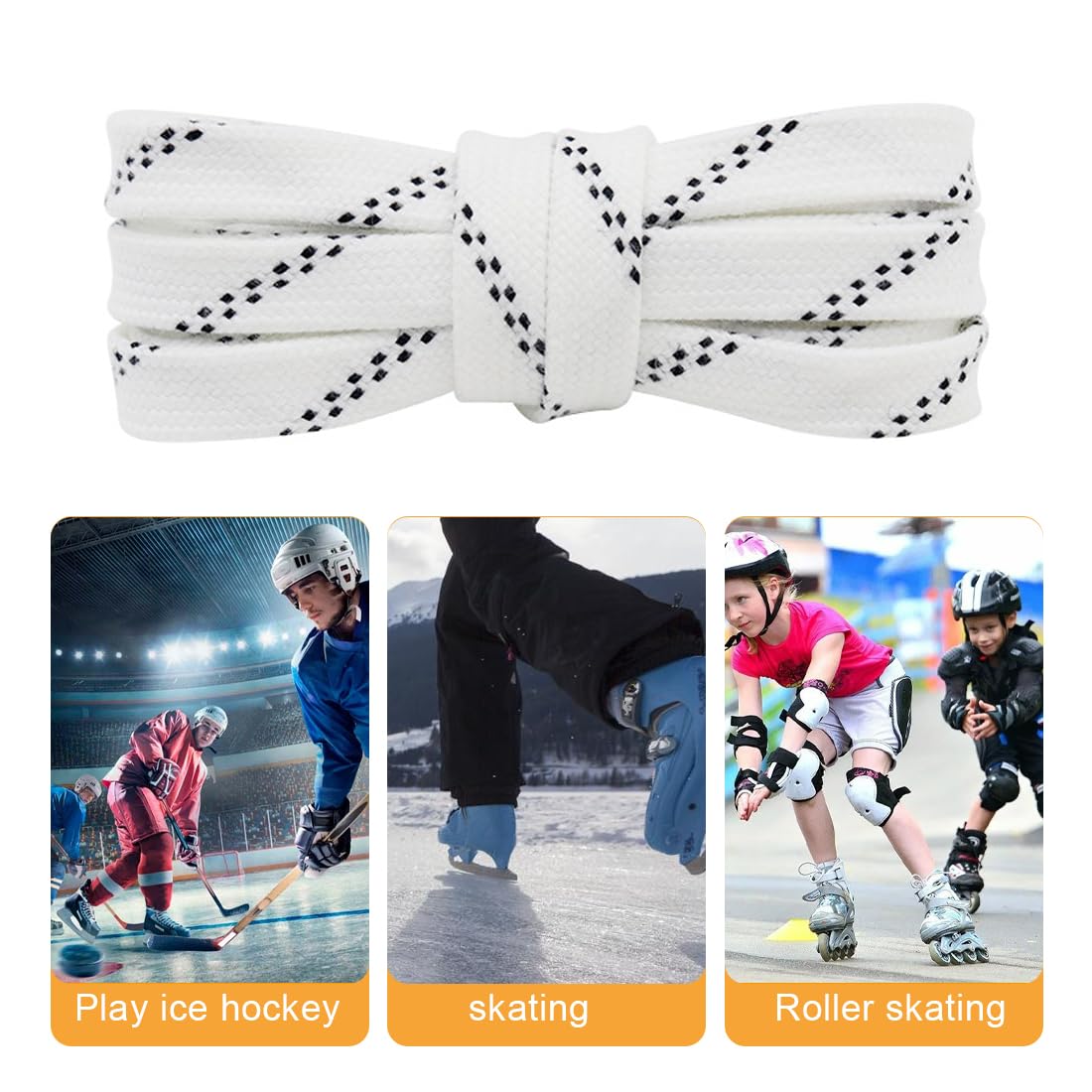 IKOPFLN 1 par Alephnull Cordones encerados Inline Hockey para Patinaje sobre Hielo Anti-Fractura