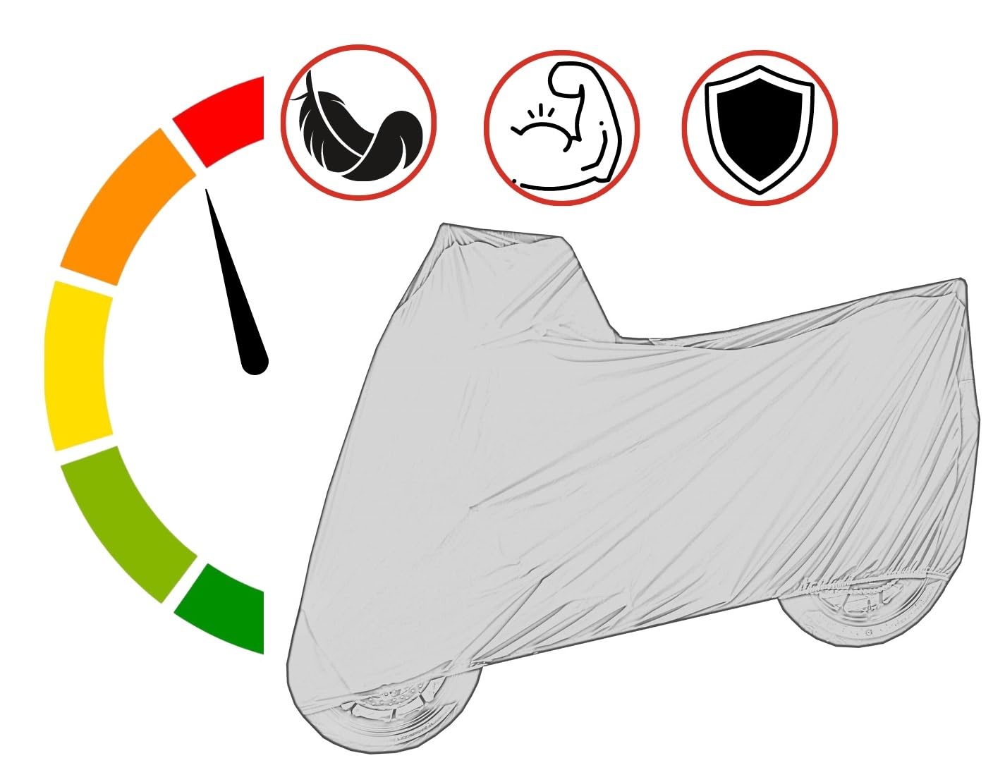 ROYAL - Funda protectora para moto, 200 x 90 x 120 cm, impermeable, transpirable, para scooter, enduro, personalizada, de viaje, deportiva, chopper, rojo, resistente al invierno, diseño robusto