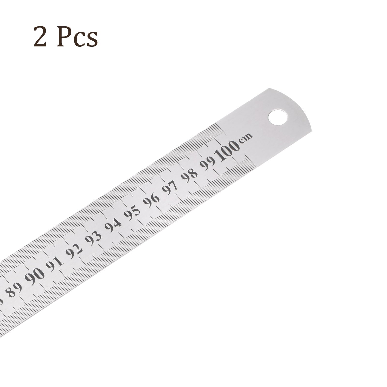 2pz Righello in Acciaio Inossidabile - [1m/40" x 1,1"] Strumenti Misurazione Metallo Bordo Dritto a Doppia Lettura per Uso Progettazione Architettonica