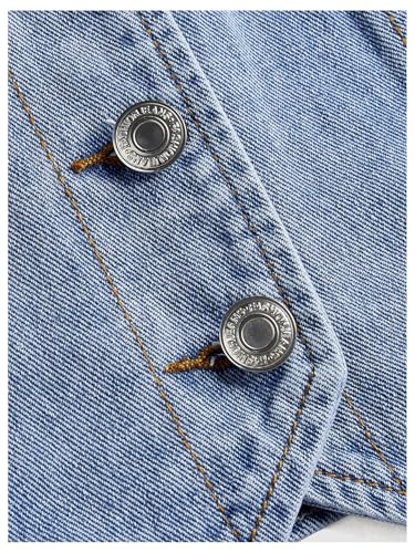 MakeMeChic Women's Denim Vest Cherry Cropped Button Down Jean Vest Sleeveless Tank Top3