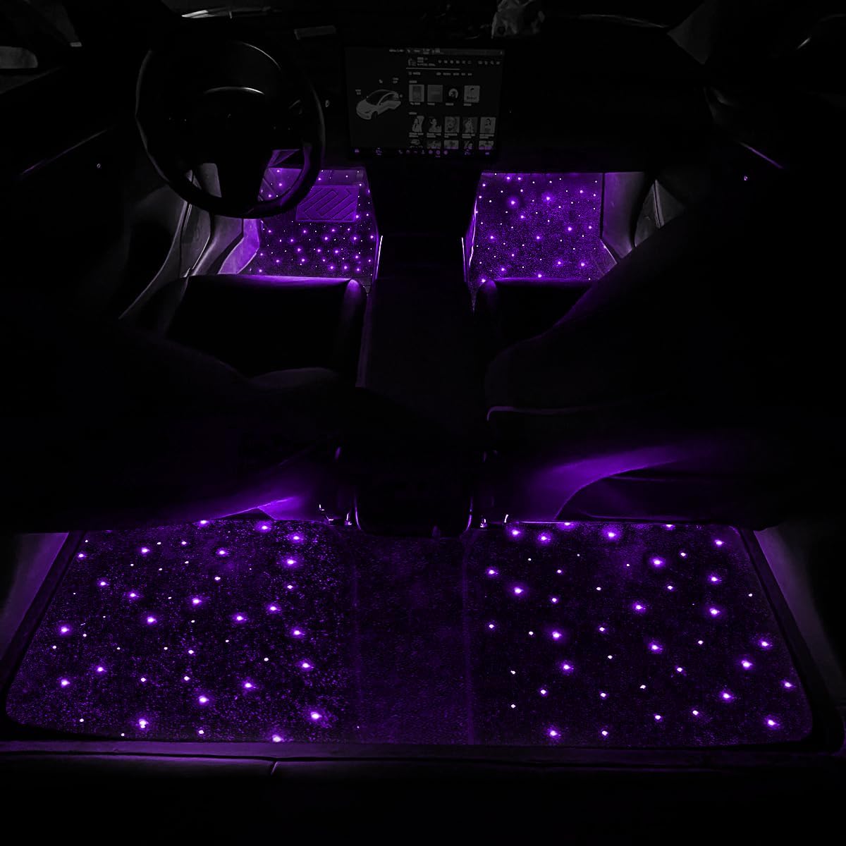 Starlinkmats LED Car Floor Mats - Waterproof Starlight Floor Mats for Cars with APP and Remote Control Black Automotive Carpet with Romantic Starlight Atmosphere for Cars Universal Fit