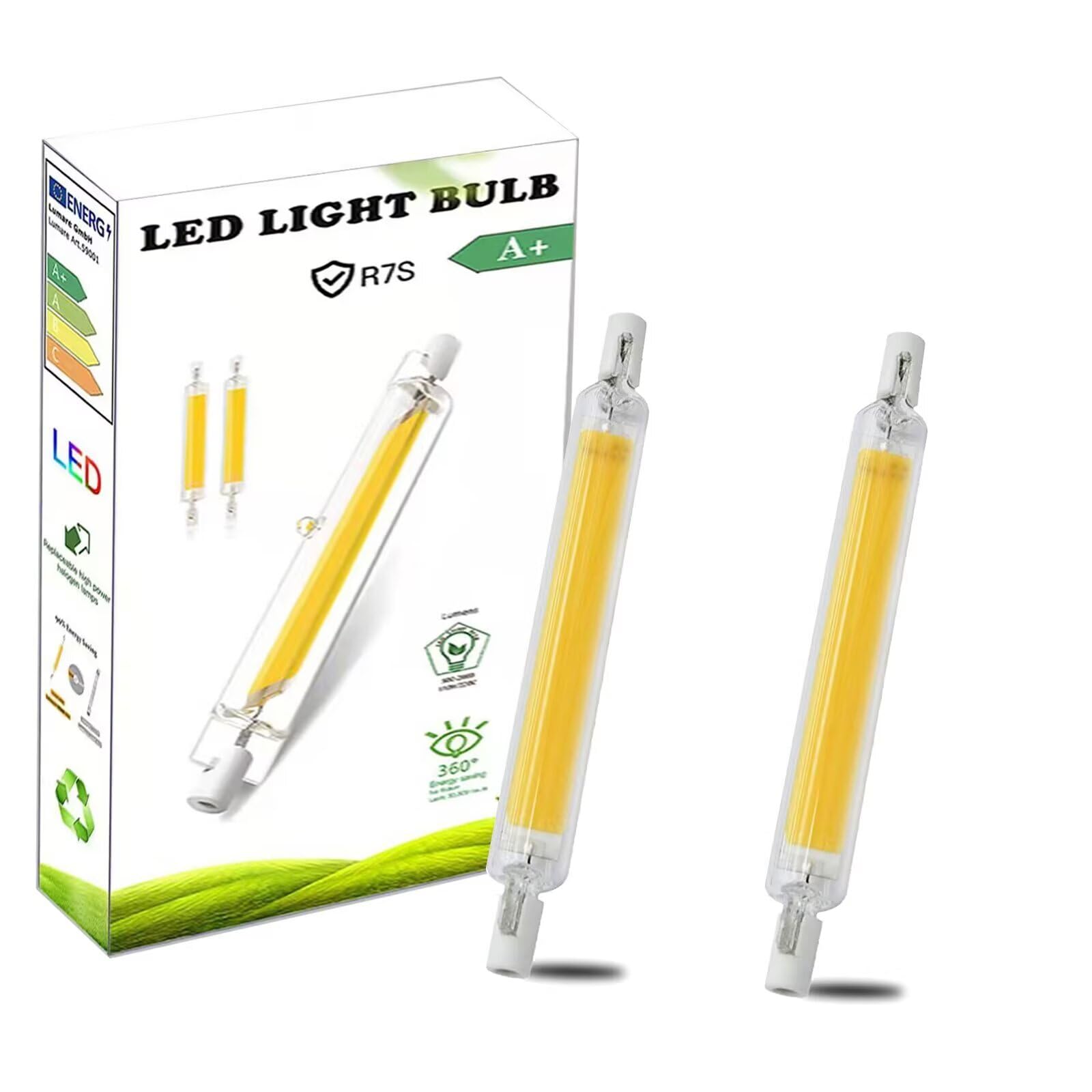 AEPOYU R7S Bulb 78mm LED Dimmable 10W Flicker-Free Cool White 6000K 1000LM