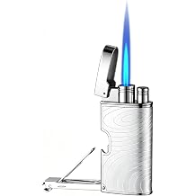 3-in-1 Windproof Adjustable Jet Torch Refillable Butane Lighter Sliver1