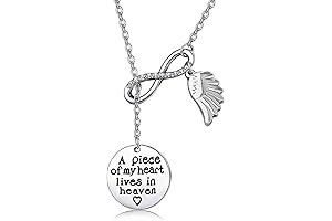 Memorial Necklace for Loss of Loved One: A Piece of My Heart Lives in Heaven