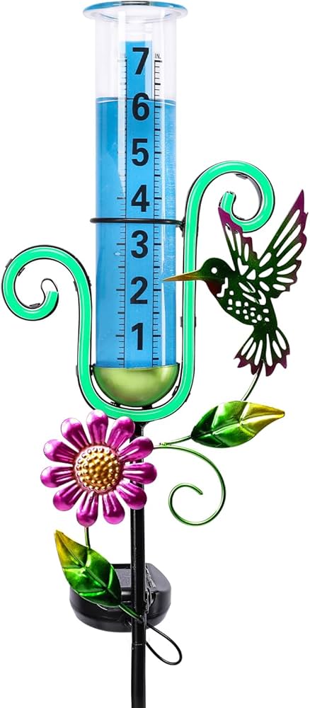 Amazon.com : WONDER GARDEN Rain Gauge Outdoor,Hummingbird with Led