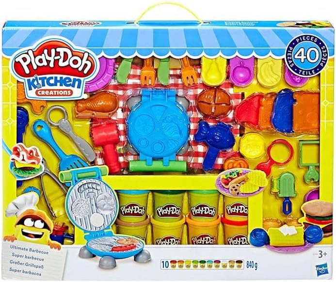 Play-Doh Kitchen Creations Ultimate - Juego de barbacoa para crear y hacer comidas con herramientas de cocina, 40 piezas