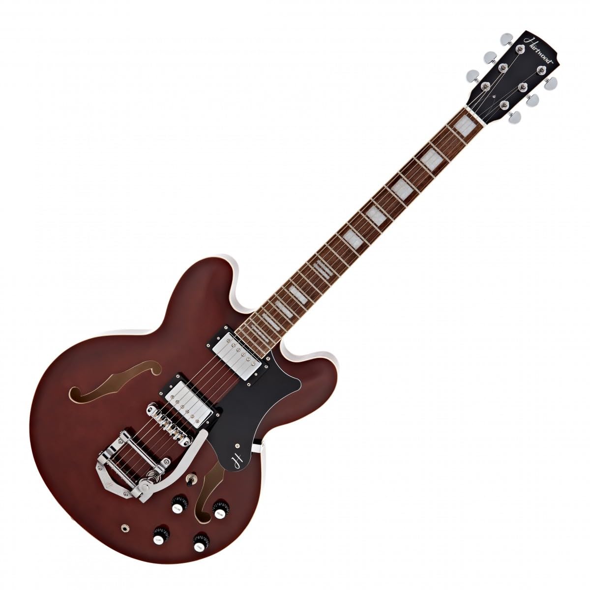 Hartwood Chitarra semiacustica Revival Legend TR, noce | Toni Profondi e Risonanti dal Corpo in Tiglio, Braccio Tremolo Integrato per Vibrato Sfumato, Semi-Cavo, Noce