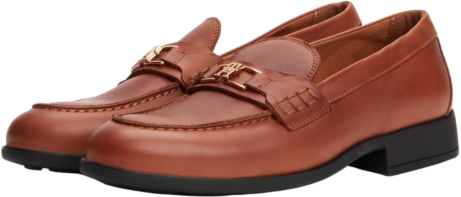 Tommy Hilfiger Donna Mocassini Logo Leather Loafer in Pelle