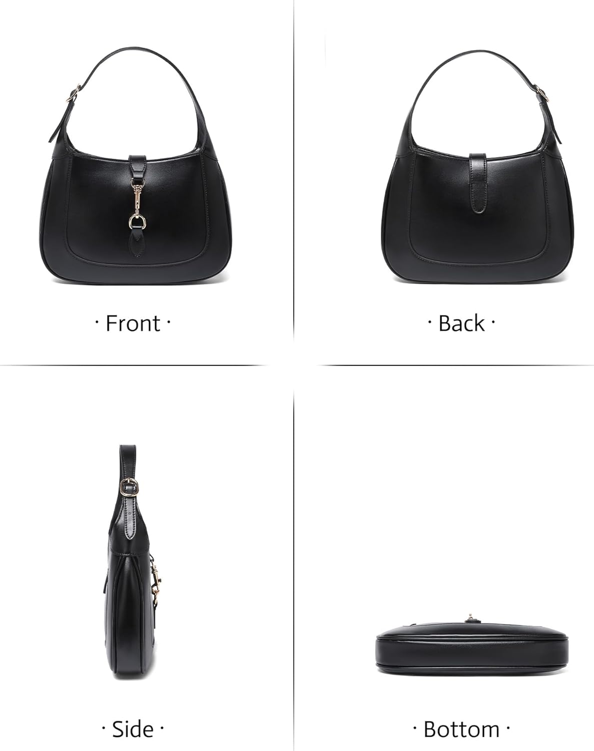 BAVERGE Shoulder Bag for Women, Soft Vegan Leather Purse Trendy Hobo Handbag Small Crossbody Bag with Adjustable Strap - Image 7