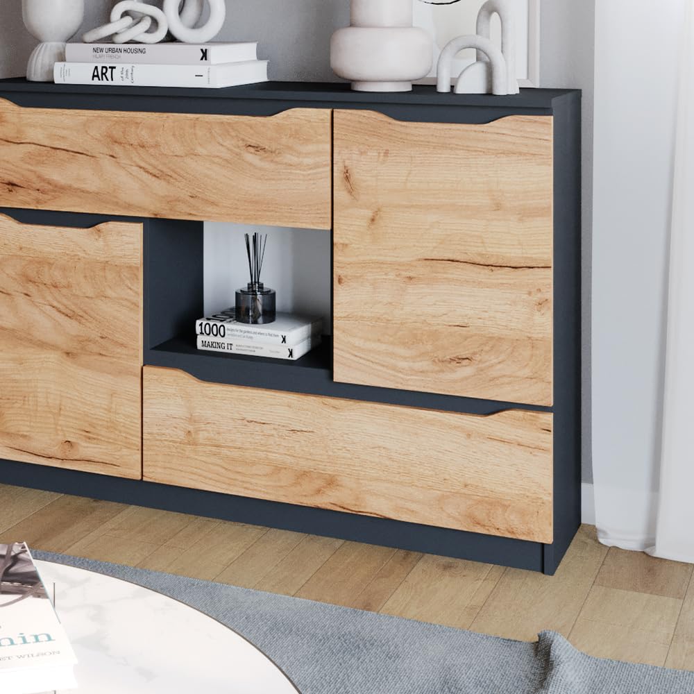 Vicco Kommode Ruben, Goldkraft Eiche, 120 x 84 cm