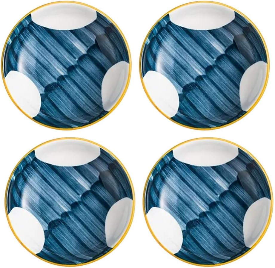 4PCS Ceramic Dipping Bowls Porcelain Soy Sauce Dish Bowls Japanese Style Side Dish Bowls Round Seasoning Dishes (Style 2)