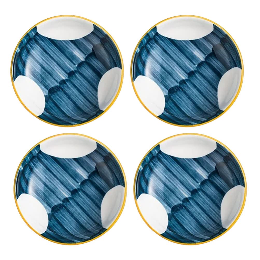 4PCS Ceramic Dipping Bowls Porcelain Soy Sauce Dish Bowls Japanese Style Side Dish Bowls Round Seasoning Dishes (Style 2)