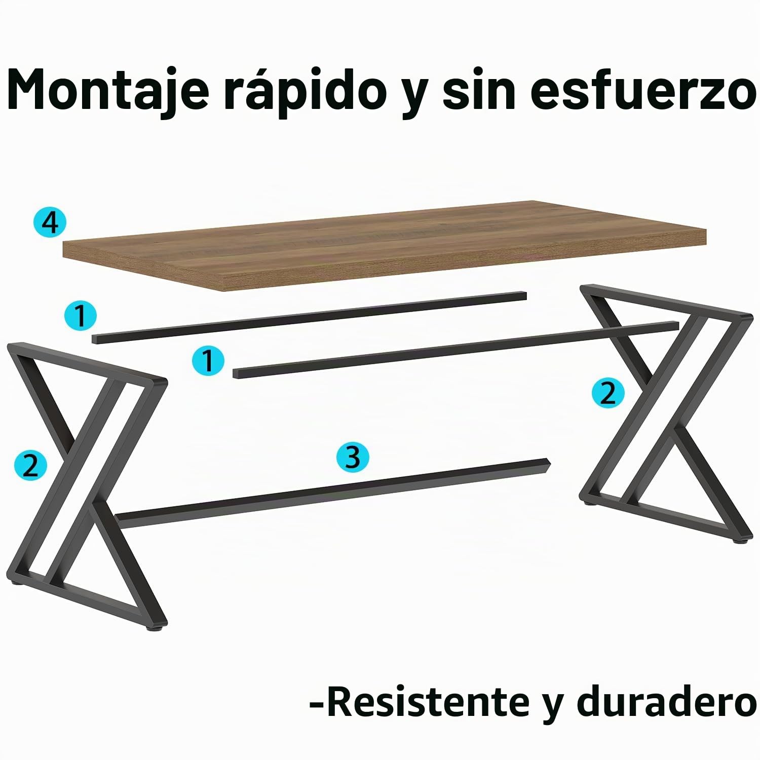 LVB Escritorio Moderno Negro Claro Larga Industrial para Oficina en Casa de Estudiantes,Grande de Madera Metálica, Mesa de Juego Ejecutiva Estilo Granja Simple