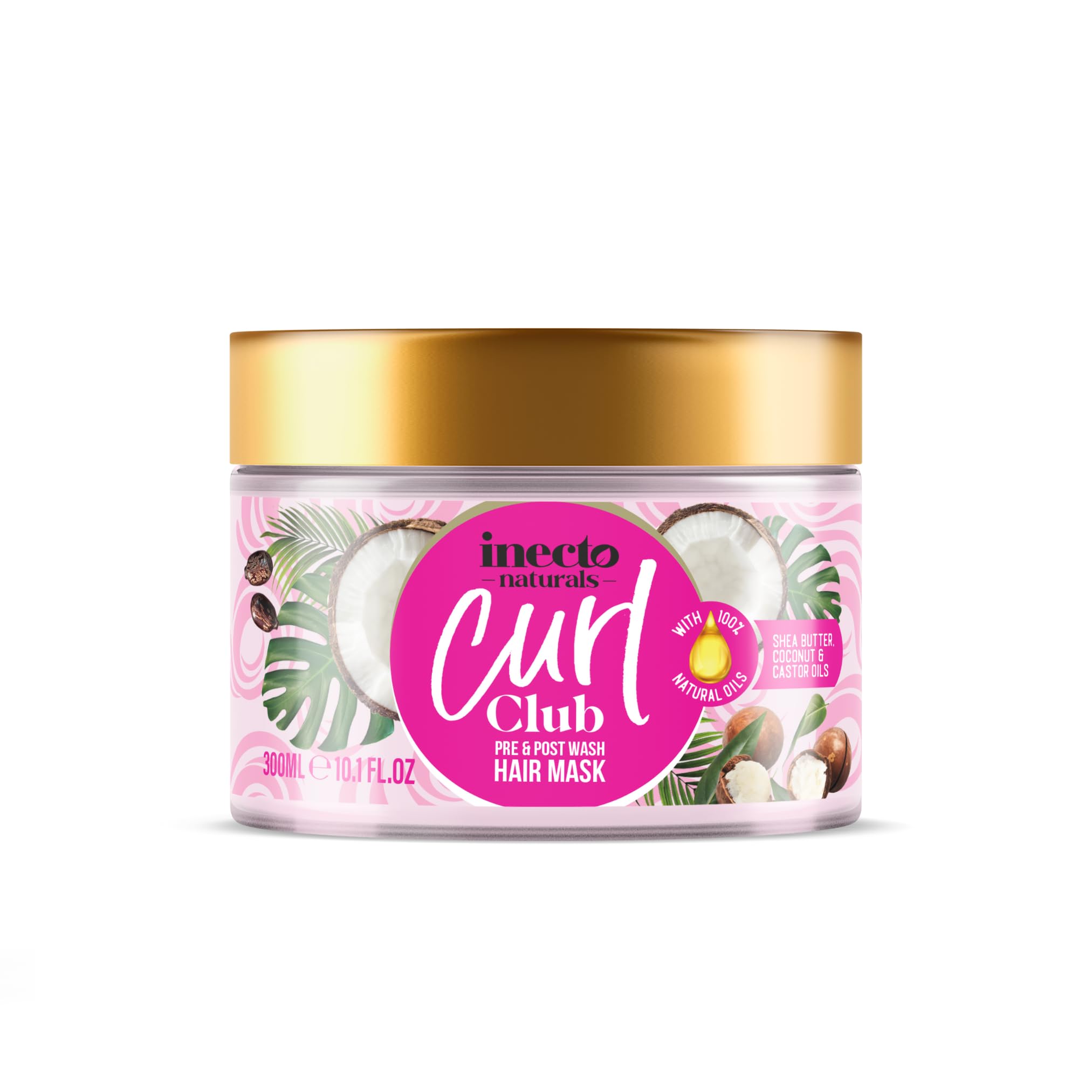 InectoCurl Club, Curl Intense Hydrating Mask 300ml, for all curly hair types, Vegan & Cruelty Free, Curl Control Mask for Curly or Wavy Hair, 100% Natural