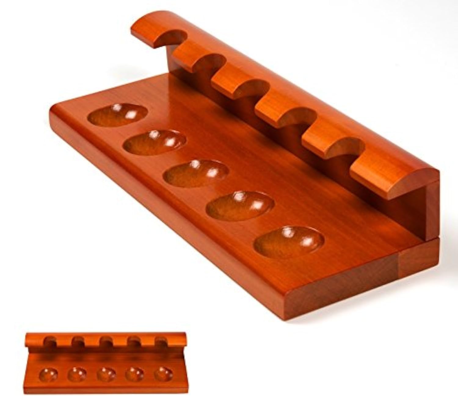 Lifestyle-Ambiente Red-Brown Wooden Pipe Stand With Tasting Sheet Set Of 5