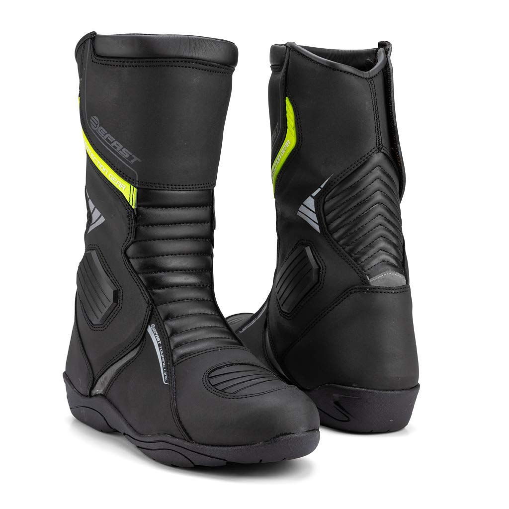 Botas de moto de turismo FREEDOM WP en microfibra, totalmente impermeables, protección en tobillo y puntera, suela de alto agarre, color negro