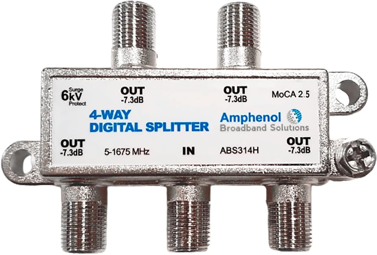 Amphenol Digital Coaxial Splitter MoCA 2.5 (4 Way) ABS314H