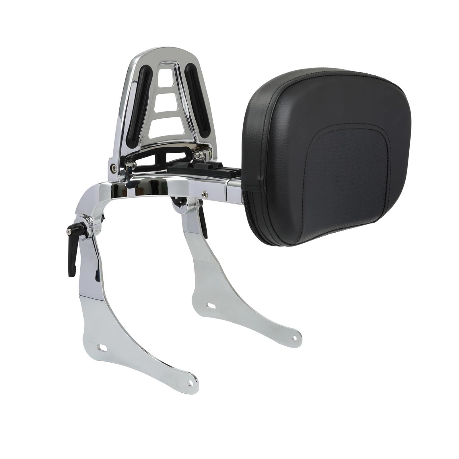 drążek Sissy z bagażnikiem Pasuje do Kawasaki 2015-2025 Vulcan S EN650 VN650 uniwersalny składany kierowca oparcie pasażera Sissy Bar(Black Pad Chrome Bar)