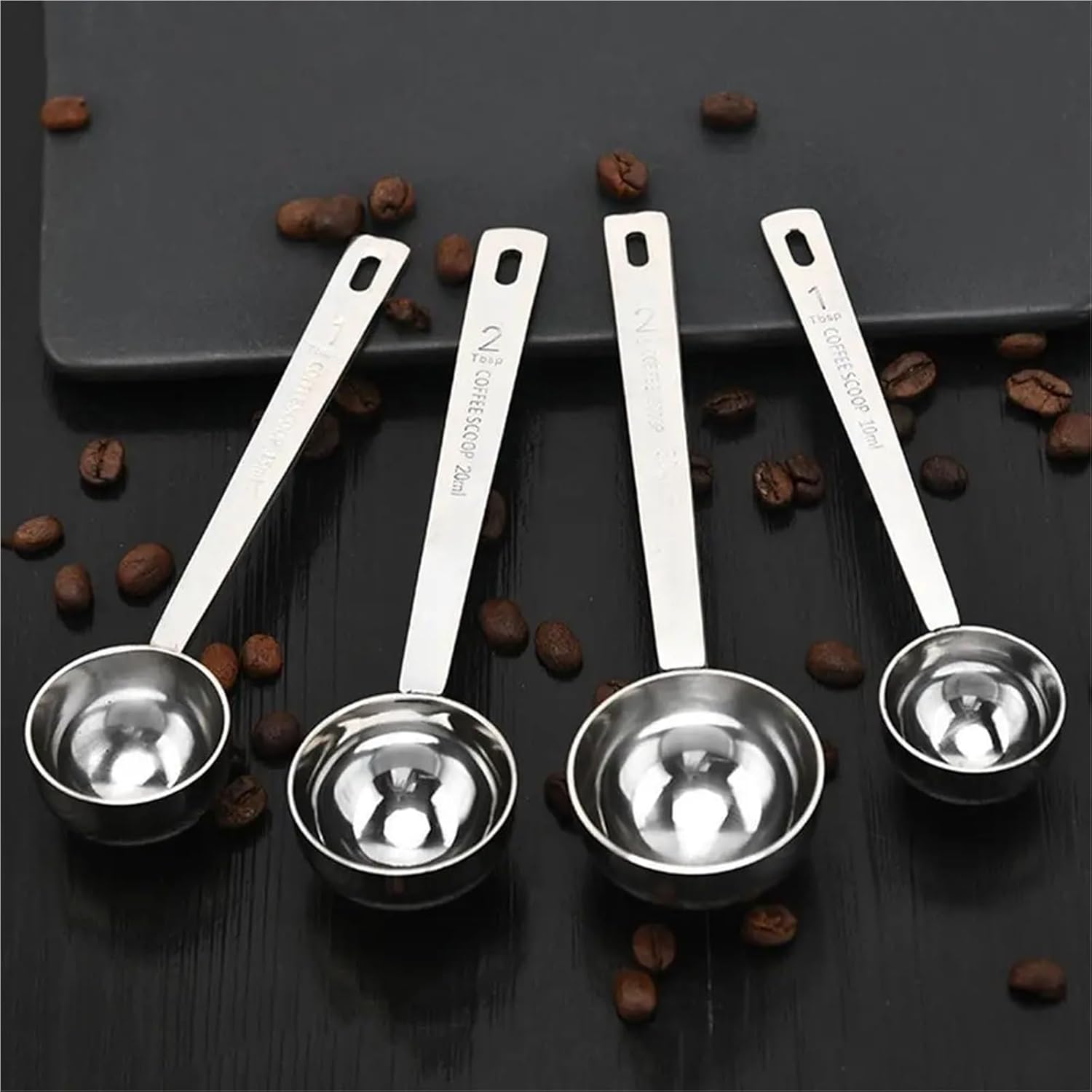 Coffee Scoop 6Pcs Stainless Steel Measuring Spoon Blending 5/10/15/20/30ML Powder Thicken Mixing Coffee Scoops(Rose Gold-15ML)