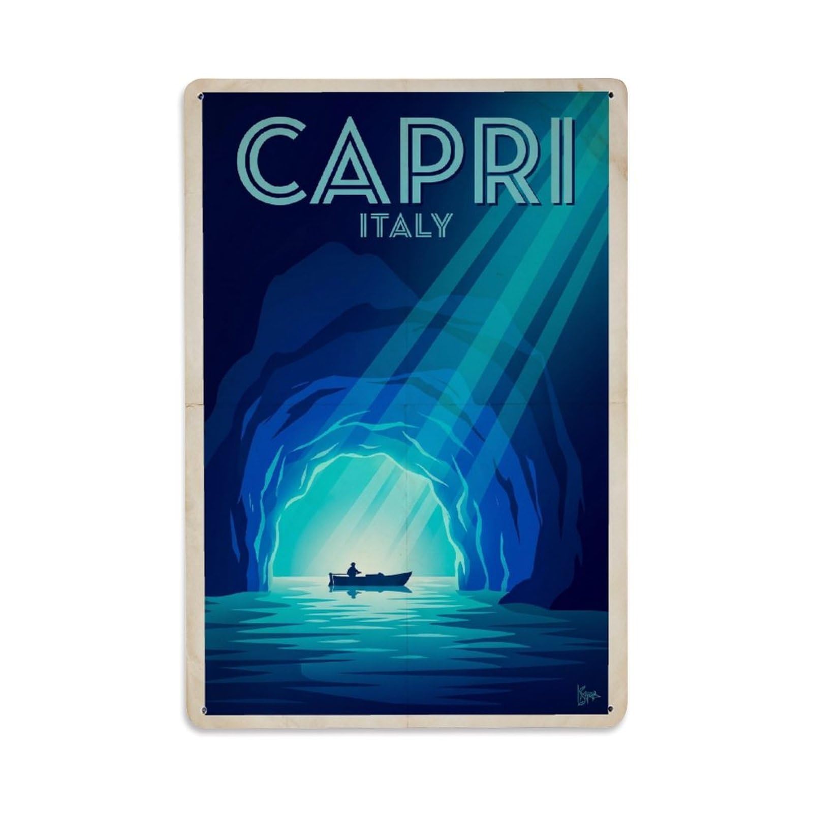 Retro Italy Capri Travel Metal Tin Sign