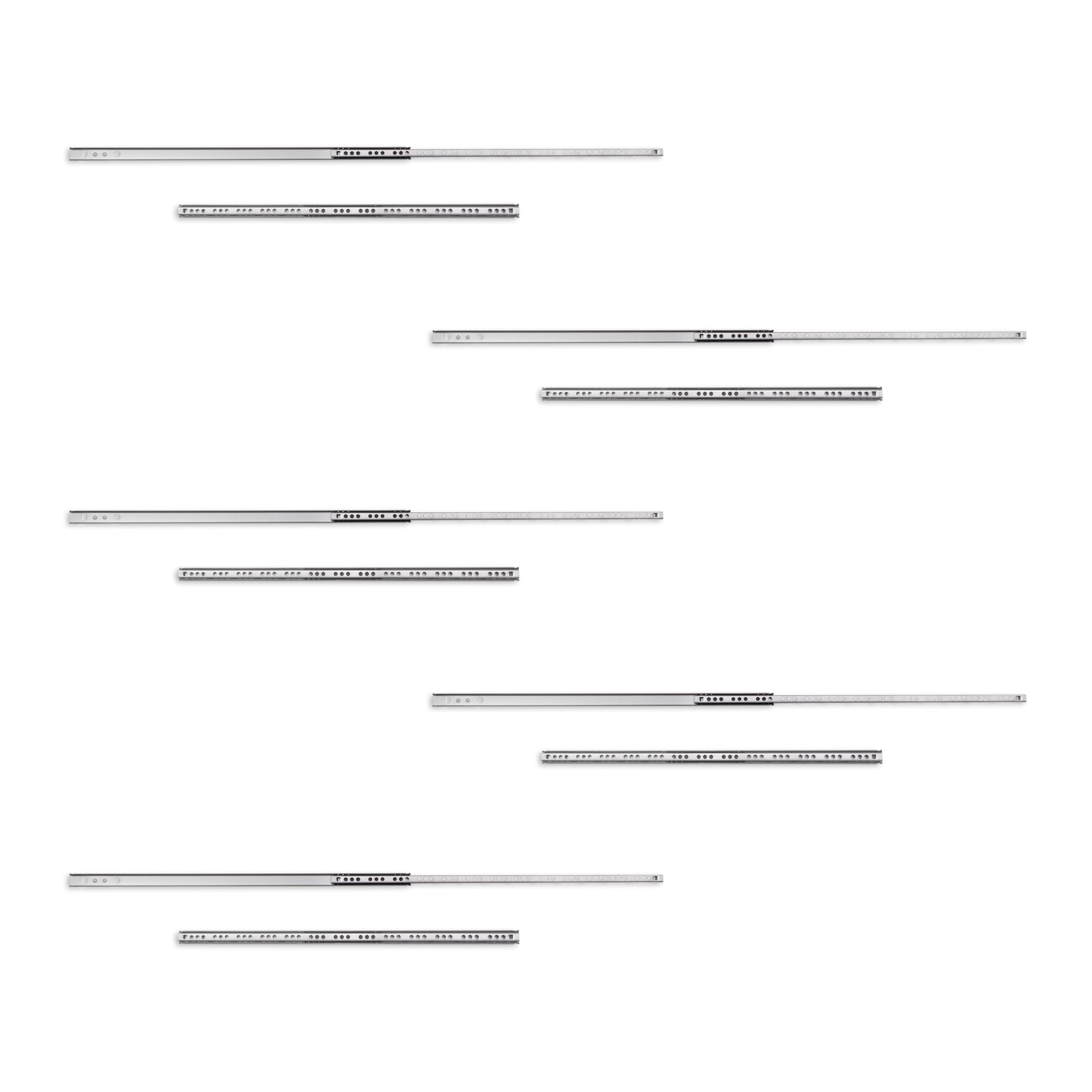 B&Q -  Lot Of 5 Pairs Of Ball Bearing Runners For Drawers Height 17mmDepth 438mmPartial ExtensionZinc Plated