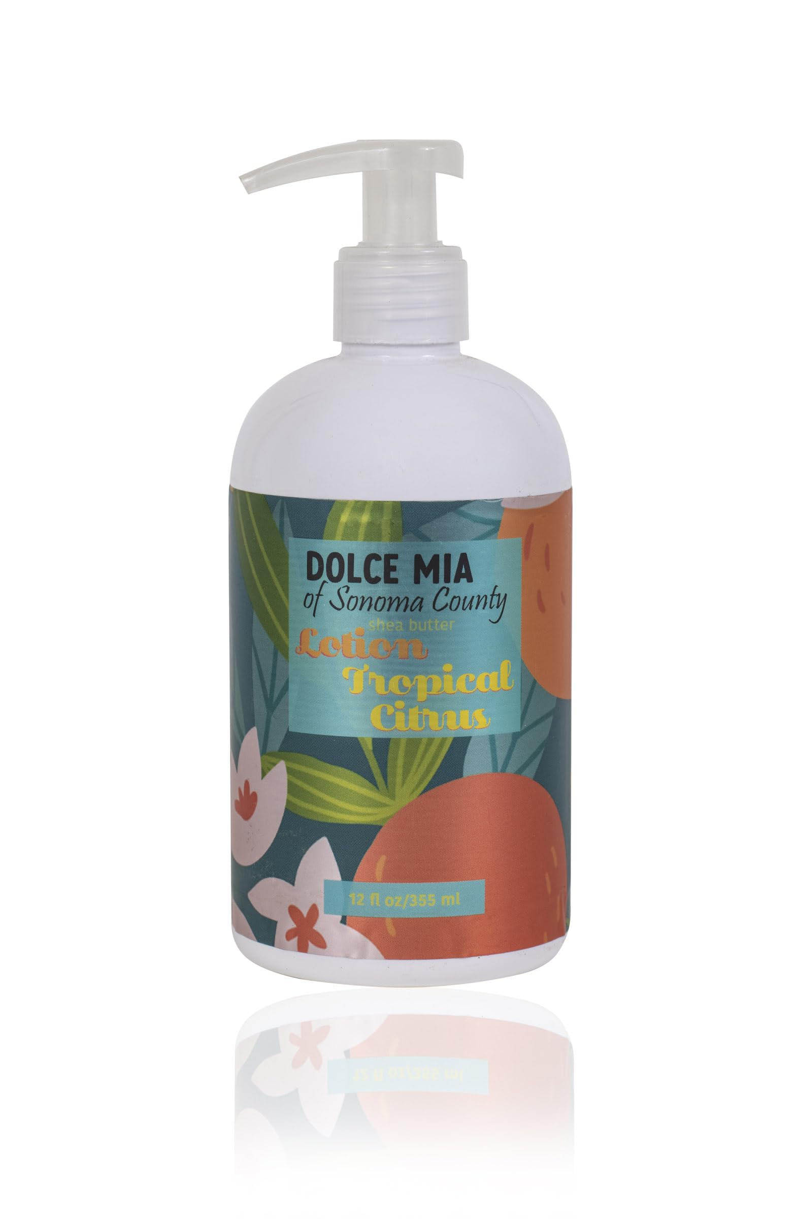 Dolce Mia | Shea Butter Lotion | Tropical Citrus | Organic Botanicals | Hypoalergenic | Vegan and Cruelty Free | 12 oz
