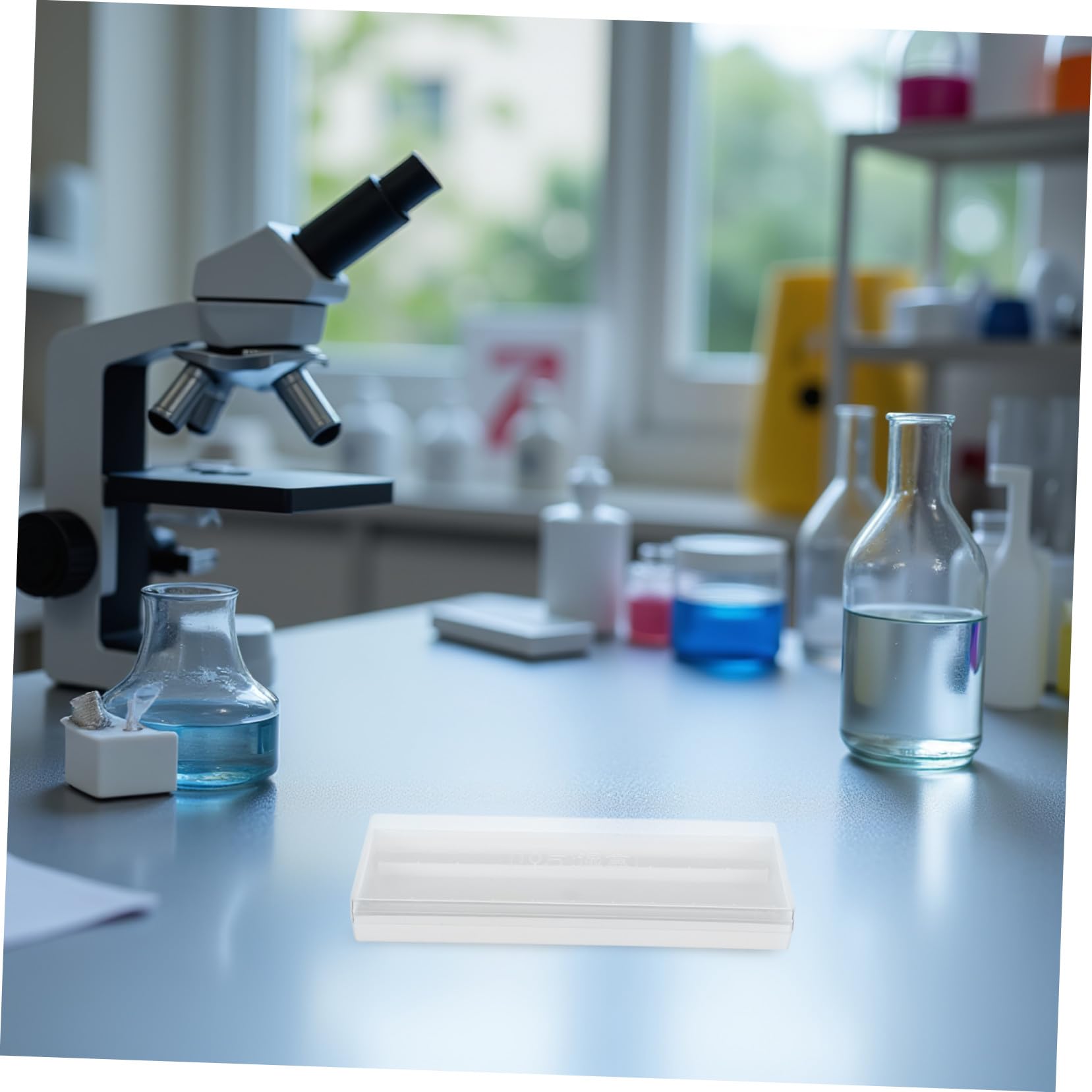 PRETYZOOM Lot De 5 Lames De Microscope Rectangulaires en Verre Transparent Support D'Expédition pour Mini Lames De Microscope De Laboratoire Transparent - Laboratoire