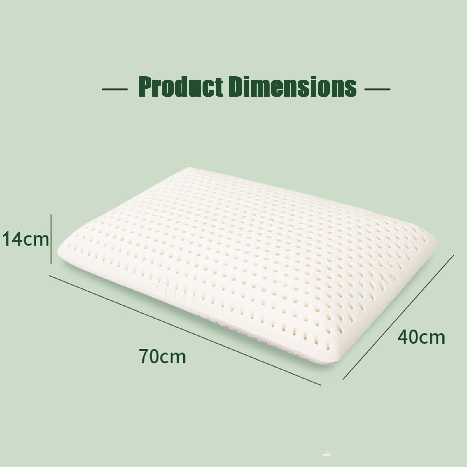 Almohada Latex, Almohada de látex Natural, Almohada Cervical de Espuma Viscoelástica Ergonómica, para Dormir De Lado,40x70cm（15.7x27.6in）