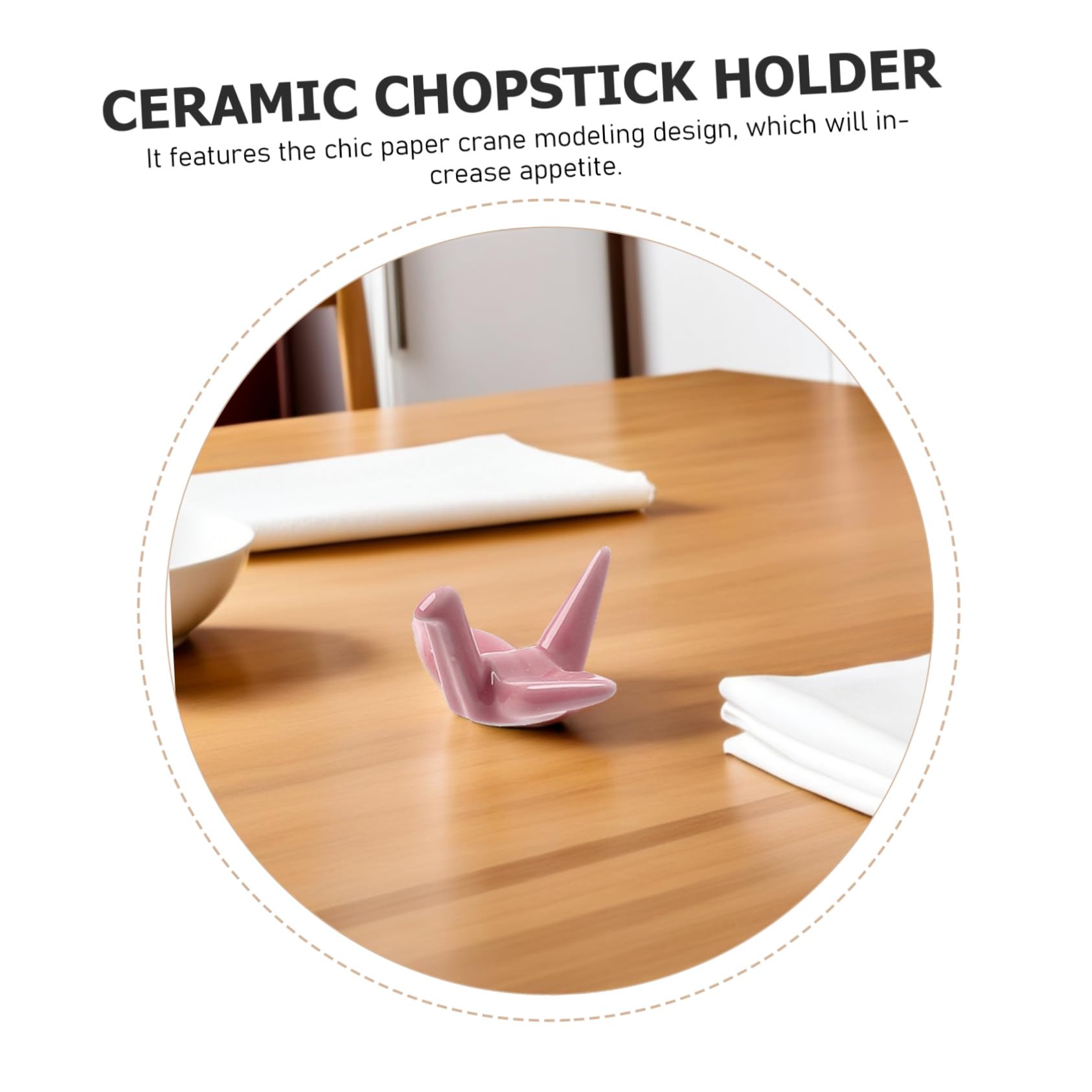 Japanischer Essstäbchenhalter 6 Stück aus Keramik in Origami Kranichform mit Löffelhalter und Besteckablage für Stilvolles Sushi Geschirr