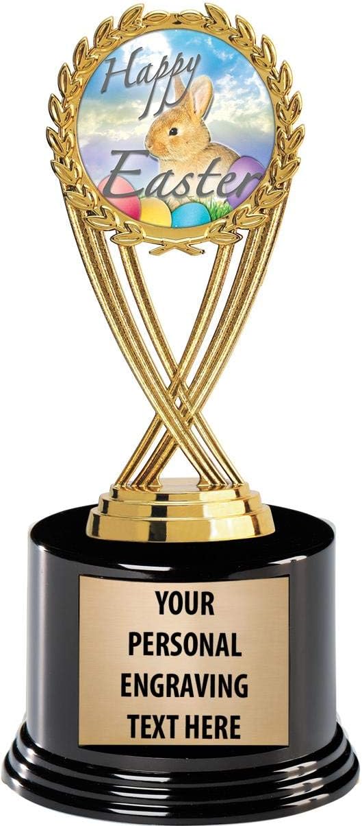 Crown Awards Easter Trophies with Custom Engraving, 7.25" Personalized Kids Easter Trophy On Deluxe Round Base Prime