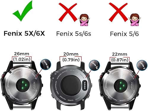 Miniatura 5 de Notocity Correa de reloj compatible con Garmin Fenix 5X de 1.024 in de silicona para Garmin Fenix 5XFenix 5X PlusFenix 3Fenix 3 HR para hombres y
