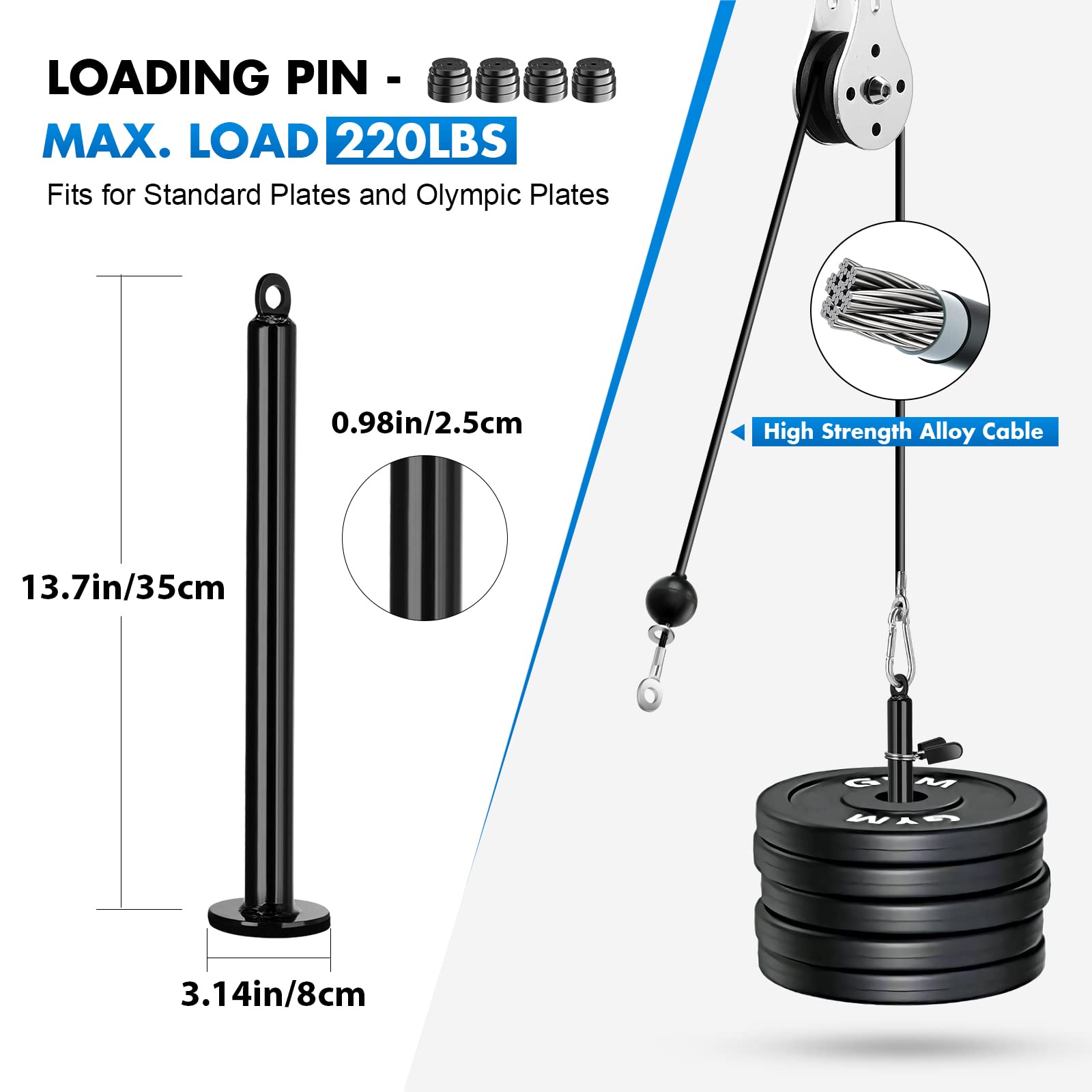 Cable Weight Pulley System Gym, Cable Pulley Attachments for Gym
