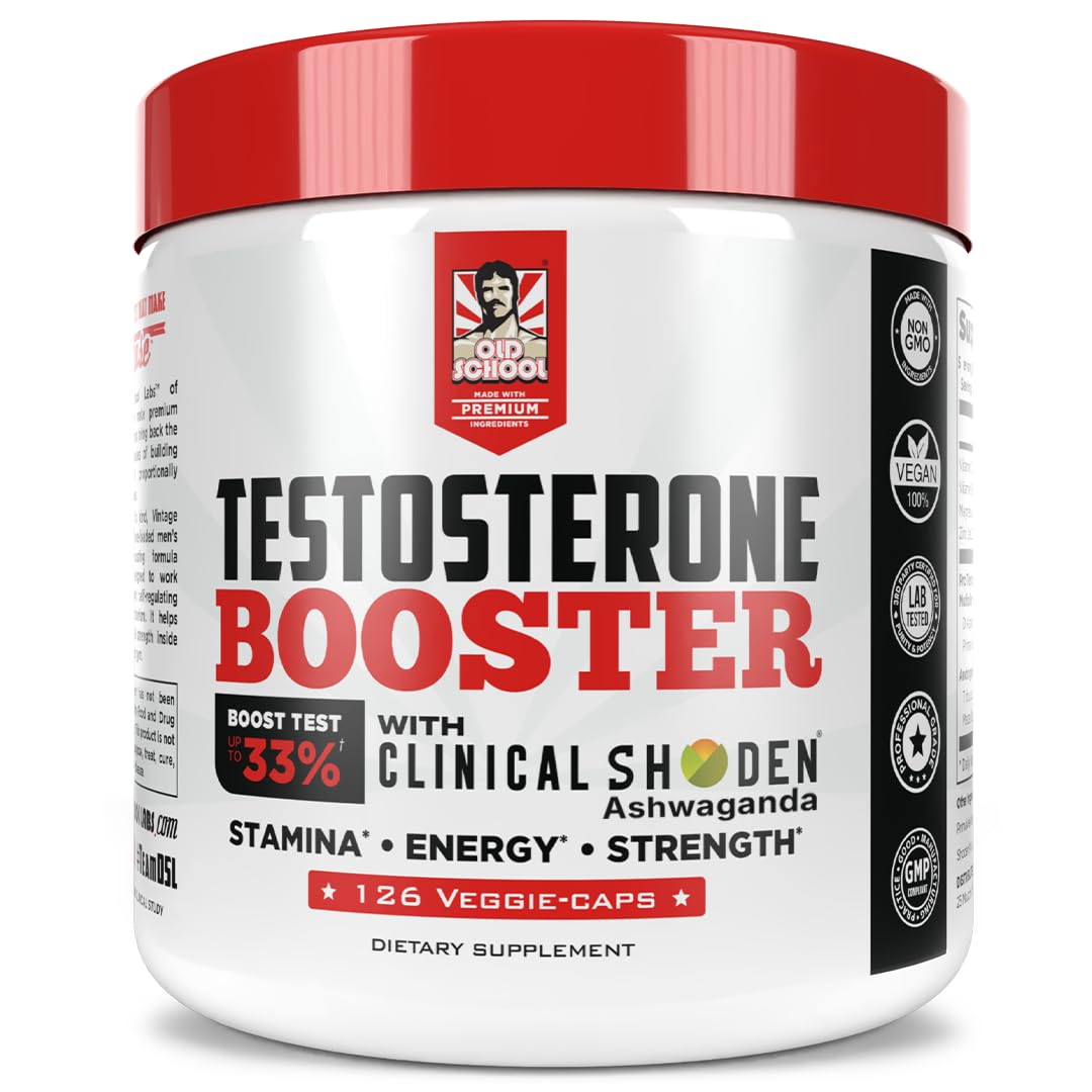 Vintage Boost - Wave-Loaded Testosterone Booster - Fast-Acting, Safe & Effective Supplement with Tribulus - Builds Muscle, Boosts Vitality and Stamina - 126 Natural Veggie Pills