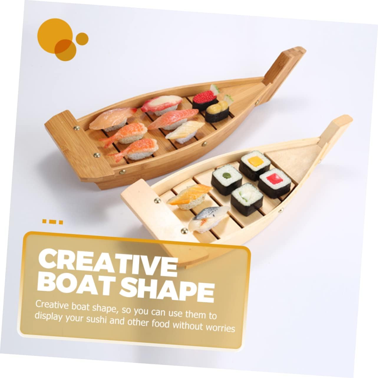 Sushi Boat Mini Dipping Plates Seafood Party Tray Boat Shaped Dish Sushi Sushi Display Plates Sushi Plate Sushi Board Wooden Platter Japanese and Korean