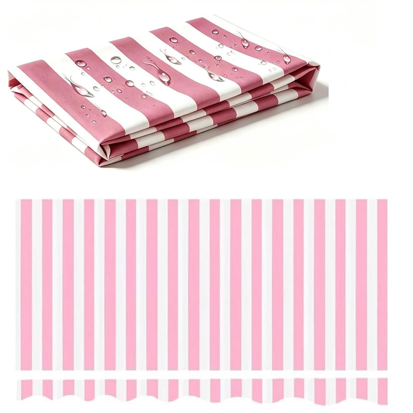 ROFBIHG Patio Awning Replacement Fabric, Window Door Awning Replacement Fabric, Patio Awning Fabric Replacement Stripe Retractable Sun Shade Awning Cover(Pink,2x1.5m(6.6x5ft))
