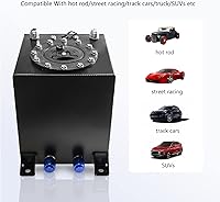 Vista 7 de Tanque Universal de 2.5 Galones 10L para Celda de Combustible con Tapa y Emisor de Nivel, Aluminio Pulido Negro