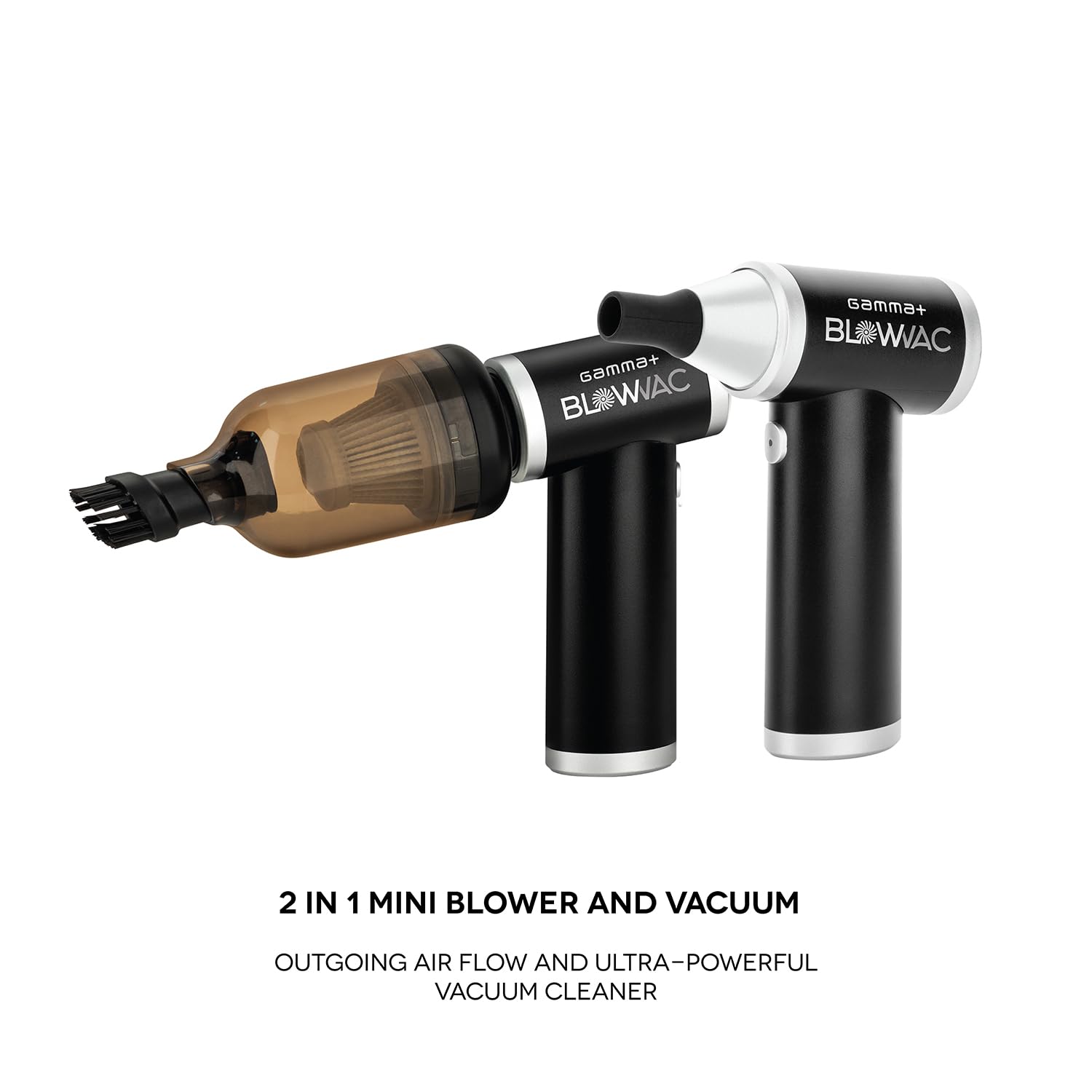 GAMMA+ Blowvac Przenośny Bezprzewodowy Odkurzacz i Dmuchawa Próżniowa ładowany przez USB-C, 2-godzinny Czas Pracy, Silnik 100.000 obr./min, dla Barberów,Fryzjerów, do Samochodów, Komputerów, Klawiatur