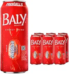 Baly Freegells Energético Sabor Cereja, 473ml, Kit com 6 Unidades