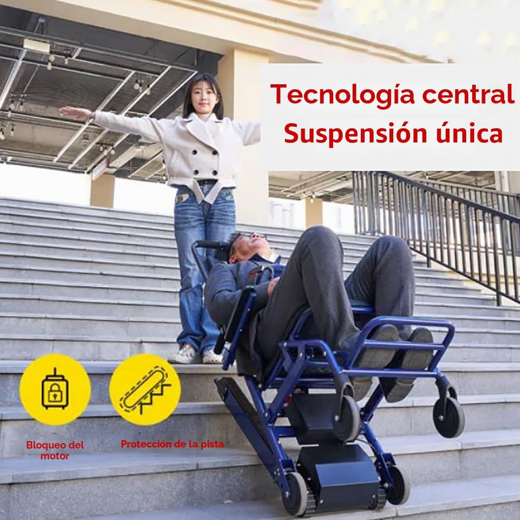 HZWJD Silla Para Subir Y Bajar Escaleras Sin Esfuerzo,Silla Salvaescaleras,Salvaescaleras,Salvaescaleras Para Personas Mayores,Scooter De Movilidad Plegable,Carga 165 Kg A