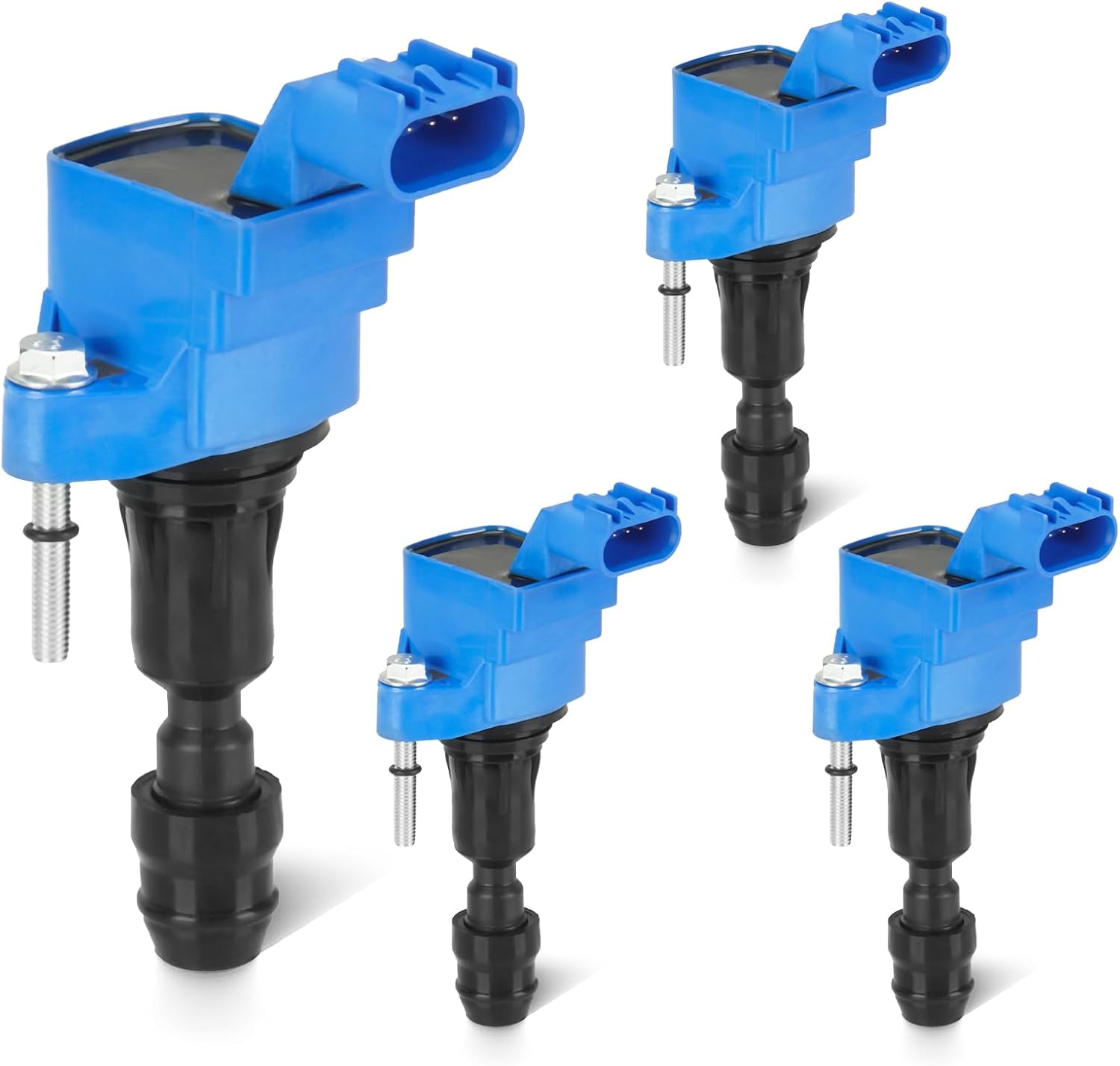 Blue Set of 4 Ignition Coil Pack 2.4L Compatible with Chevy Equinox Cobalt HHR Malibu, Buick LaCrosse Regal Verano, GMC Terrain, Saturn Aura Ion Sky, Pontiac G5 G6 Solstice Replace UF491 C1552