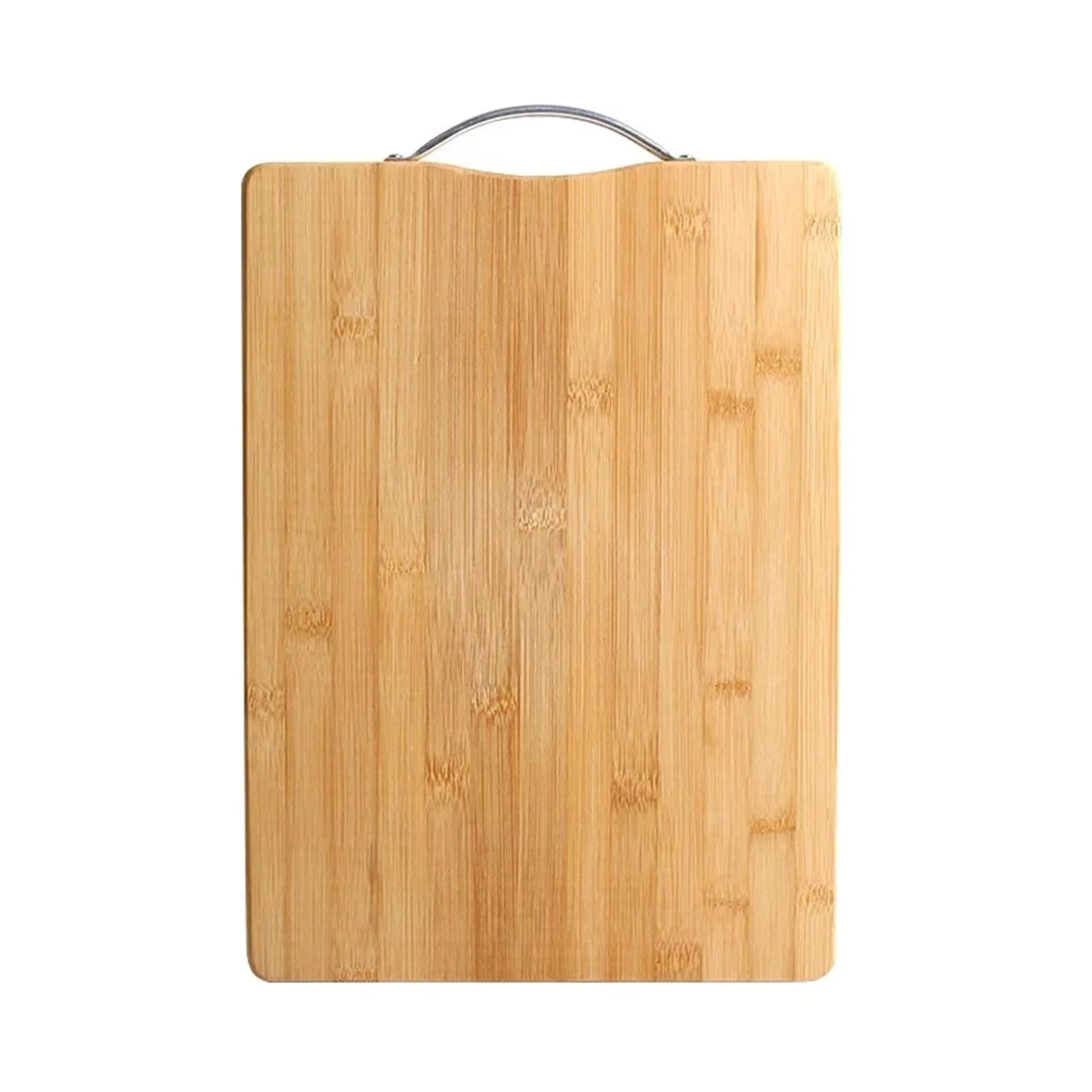 Tabla de cortar de plástico Tablas de cortar bambú for cocina. Tabla natural con asas for picar carne, verduras y frutas(26x36CM1.8 Thickness)