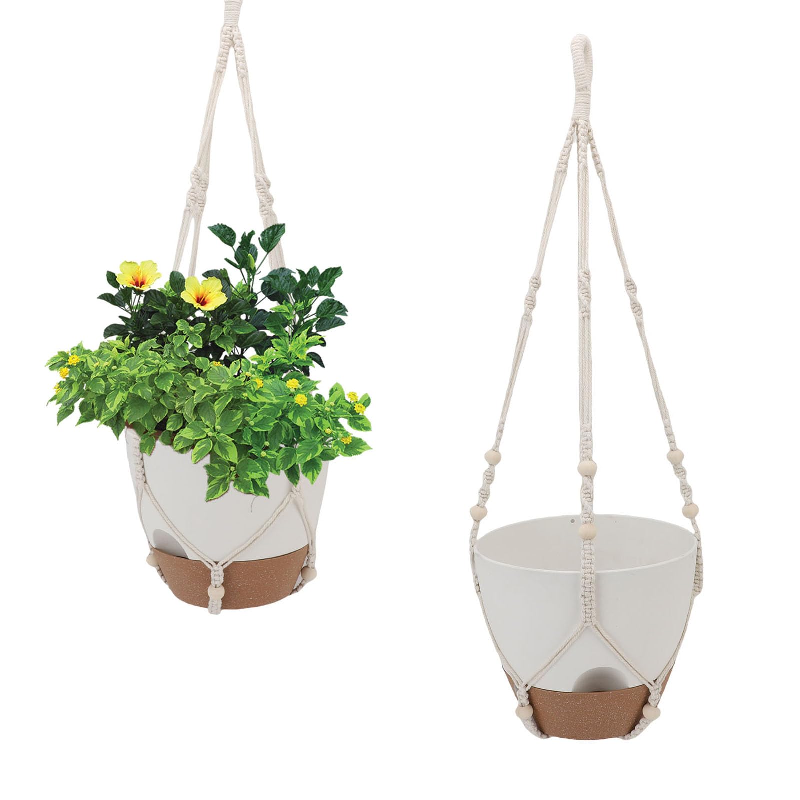 YUYTE Vaso Sospeso con Autoirrigazione 25 Cm in Plastica 2 Pezzi,