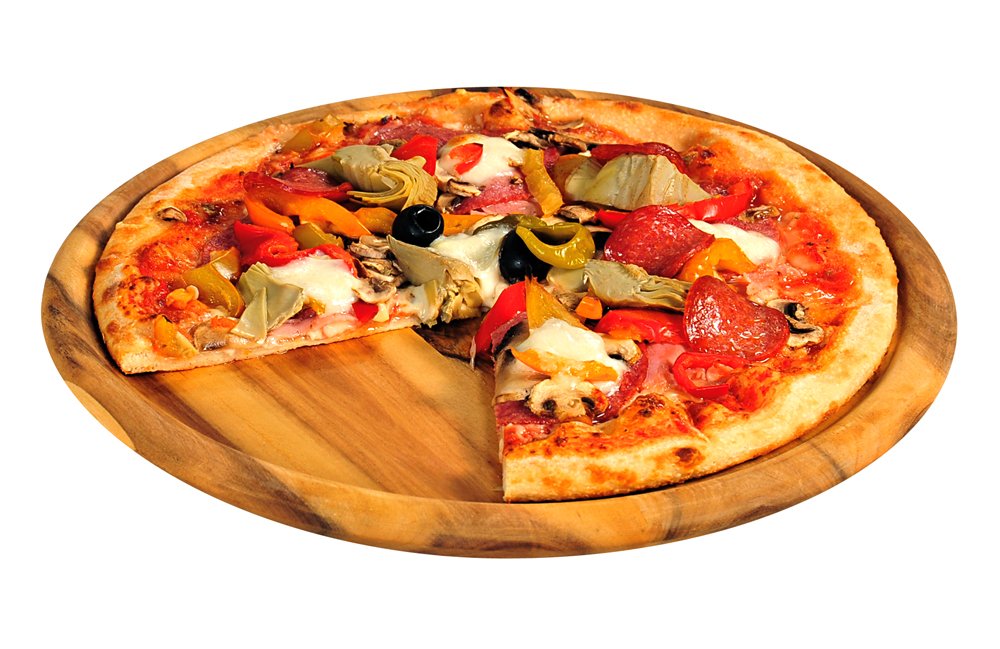 Kesper 28462 Plato de Pizza de Acacia, Madera, marrón, 32 x 32 x 5 cm
