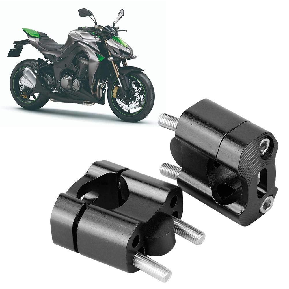 Riser Manubrio, Akozon 1 Paio 22mm / 28mm Morsetti Manubrio Moto Universale Regolabile Morsetto del Supporto del Manubrio della Moto Adattatore per Riser Manubrio in Lega di Alluminio(Nero)