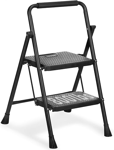 Escalera de 2 escalones, taburete plegable con pedal antideslizante ancho, ligero, cómodo agarre, perfecto para cocina y hogar, escalera pequeña, disponible en Yaxa Guatemala