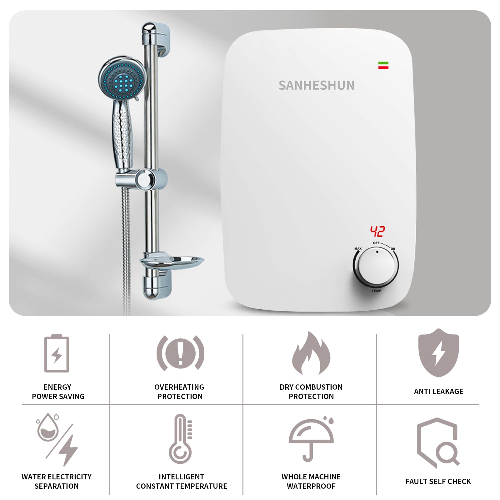 Amazon.com: 電動即熱式熱水器240V 13KW 即熱熱水器具有自調製技術