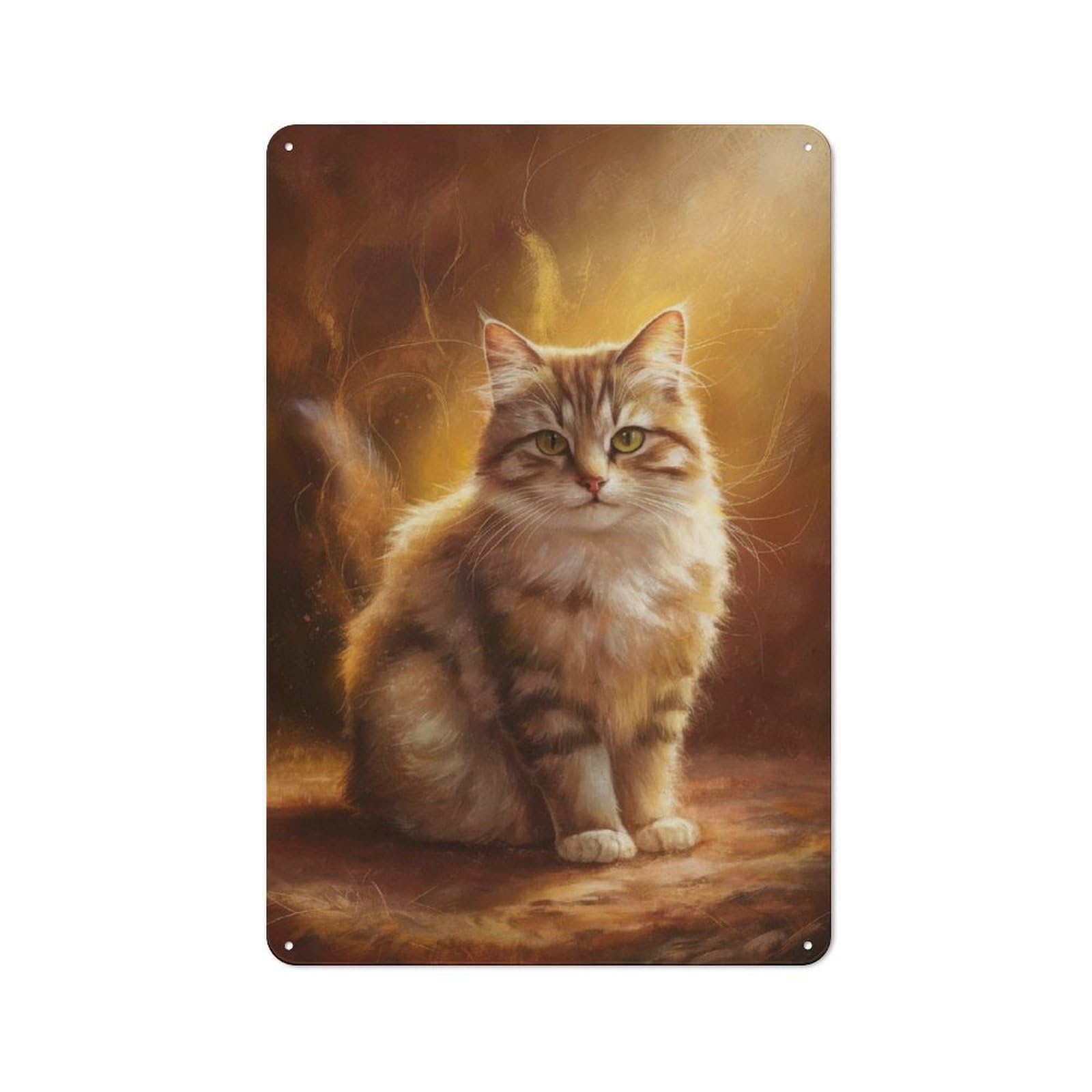 Junmoney Cute And Beautiful Cat For Garden Room Or Summerhouse, Vintage Tin Sign 30X20cm, A Metal Wall Feature For Garden Rooms And Summerhouses