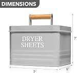 Calindiana Ferme moderne en métal lave-linge feuilles de sécheuse support tissu softener Dispensateur avec couvercle pour la décoration de salle de lavage et accessoires et Space Sauver la salle de lavage Organisation et stockage, Gris